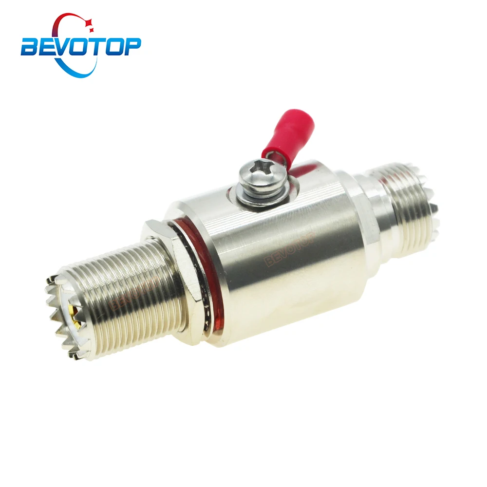 

BEVOTOP UHF Coaxial Lightning Protector SO239 UHF Female to Female Gas Discharge Protection for Radio WLAN WiFi 50ohm