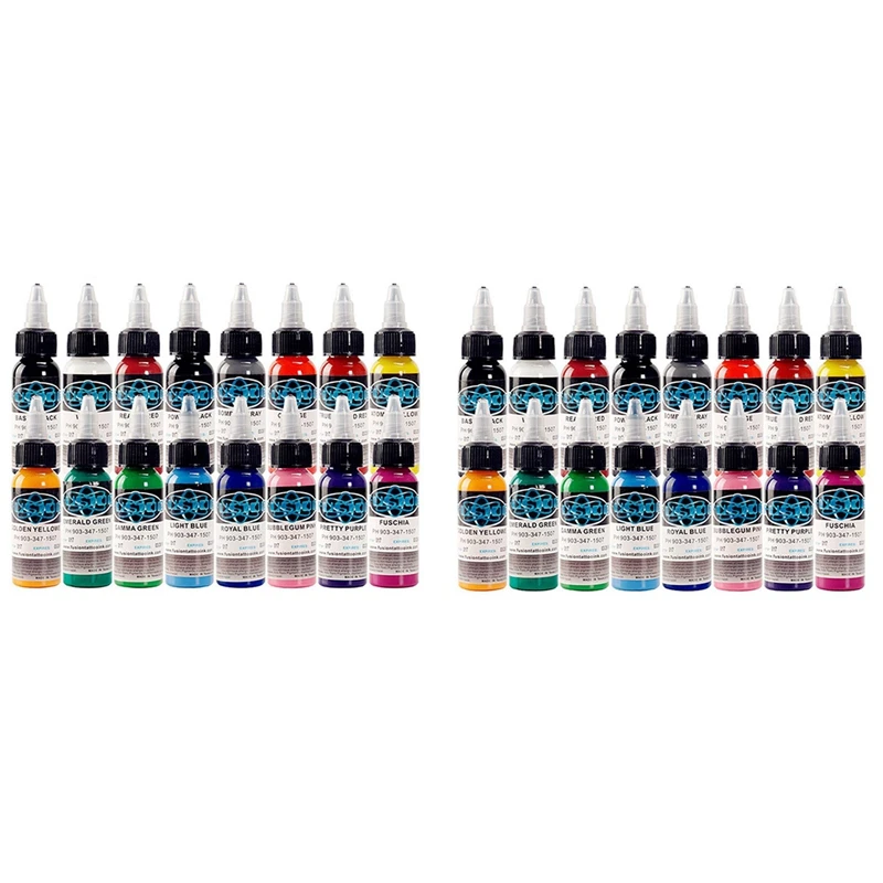 Tattoo Ink 32 Colors Set 1 Oz 30Ml/Bottle Pigment Kit 3D Makeup Beauty Ink