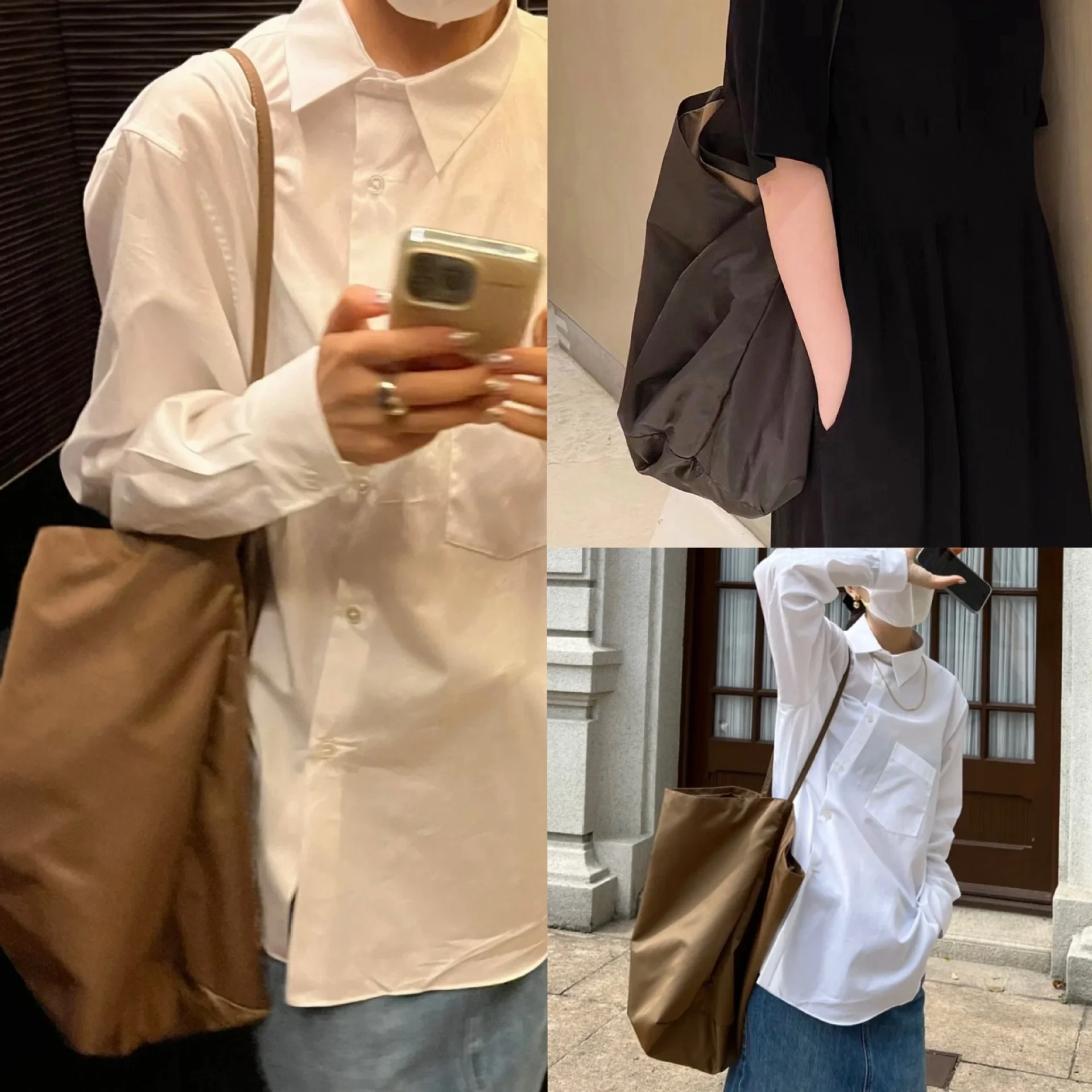 

The Nylon Bucket Bag, Cloud Bag, Niche High-end Feeling, Large Capacity Commuting Tote Bag Row Women's Shoulder Bag