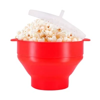 microwaveable silicone popcorn diy popcorn maker bowl collapsible hot air microwavable kitchenware use in microwave or oven