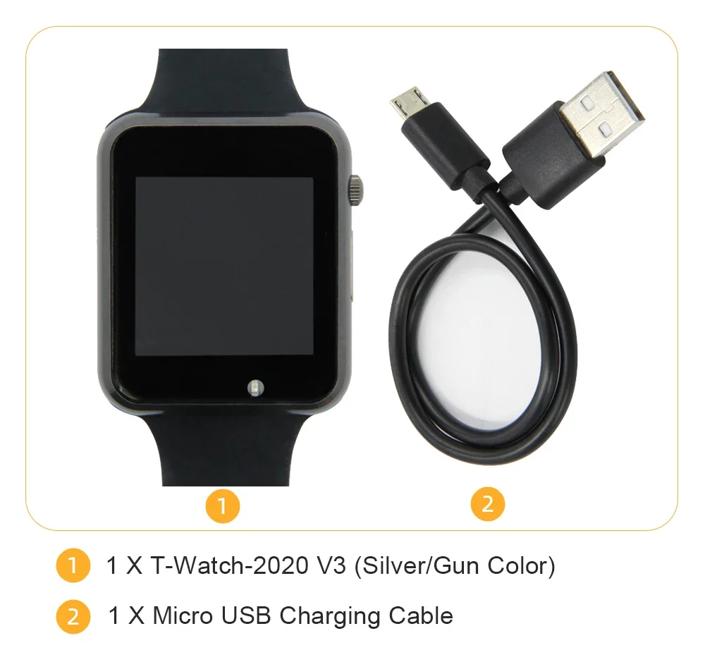 Фото LILYGO TTGO T-Watch 2020 V3 470 мАч ESP32 Программируемые часы для разработки с микрофоном и датчиком для Arduino №2
