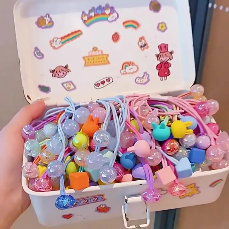 Elastic Weaving Bobbles Hair Tie Rope For Children Girls Kids Accessories