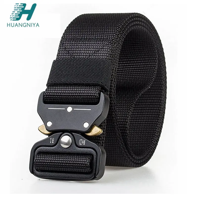 

125-145CM Military Tactical Belt Men Army Nylon Belts Heavy Duty Adjustable Metal Buckle Training Combat Waist Strap Belt