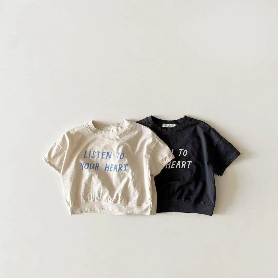 

Baby Letter Print T Shirt Summer Short Sleeve Infant Tops Baby Boy Girl T Shirt 2022 New Kids Tee Toddler Baby Clothes