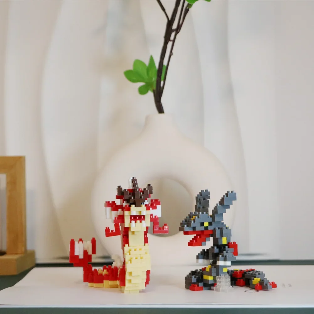 Микро строительные блоки Pokemon Red Gyarados Rayquaza мини-кирпичная модель сделай сам 3D