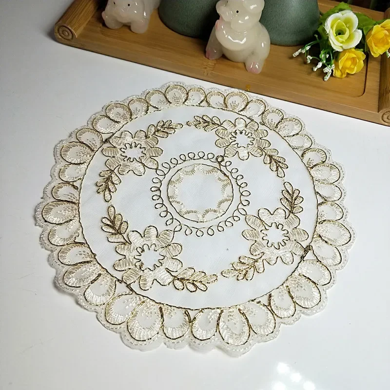 

Coaster koronki hafty stół mata kawy herbata lampa meble z litego drewna podkładka antypoślizgowa biżuteria tkaniny boże