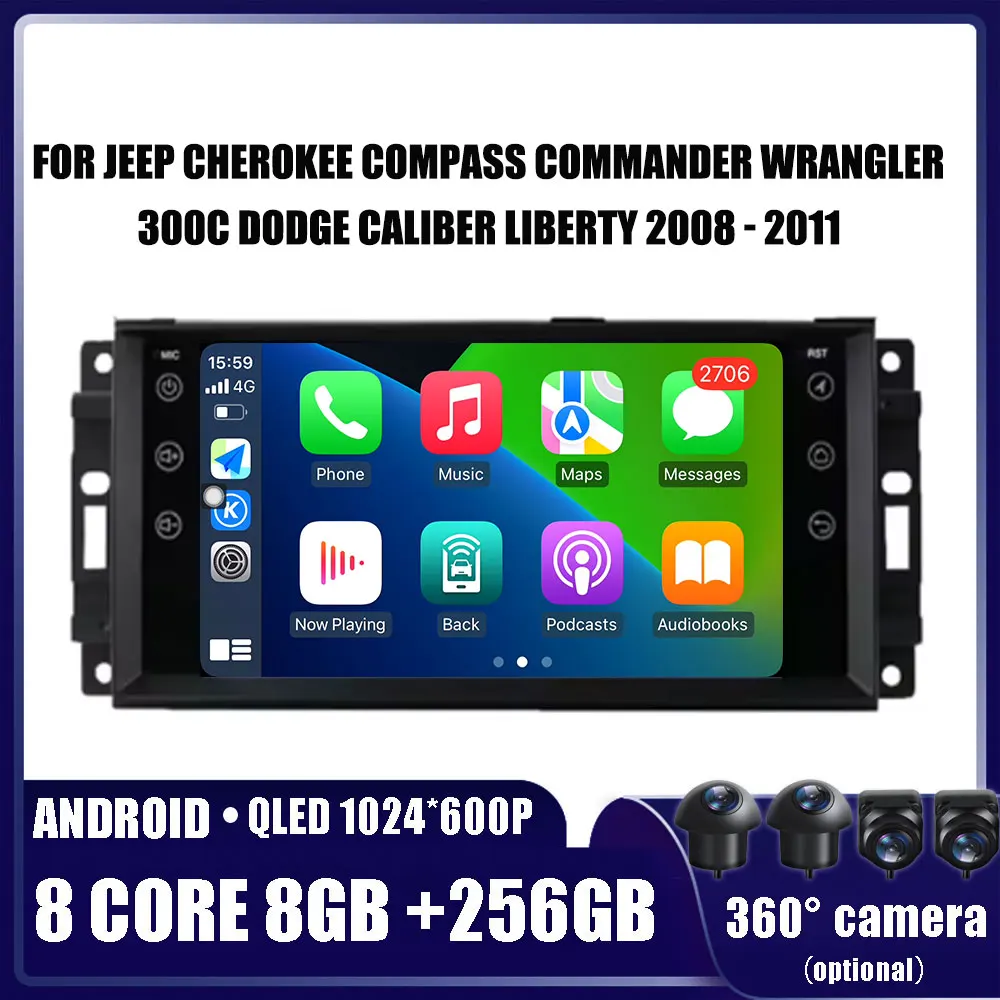 Автомобильная ОС Android для Jeep Cherokee CompassCommander Wrangler 300C Dodge Caliber Liberty2008-2011 Радио Стерео