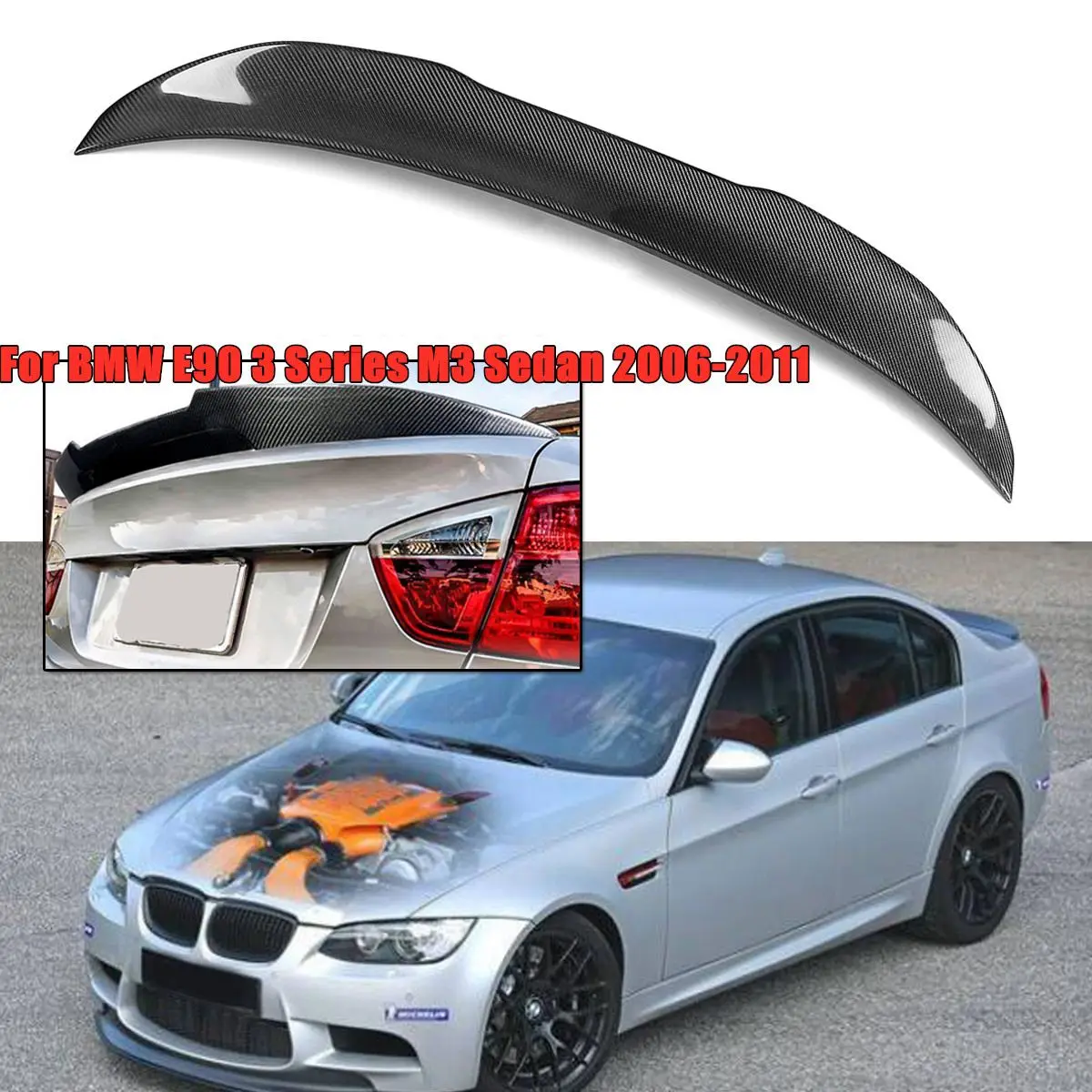 

Новый задний спойлер из углеродного волокна для BMW E90 3 серии M3 4 двери седан 2006-2011