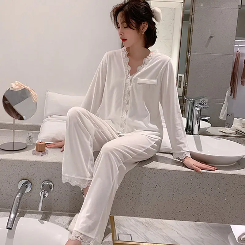 Pleuche pajamas women long suit qiu dong the spring and autumn period and the beautiful young cardigan household