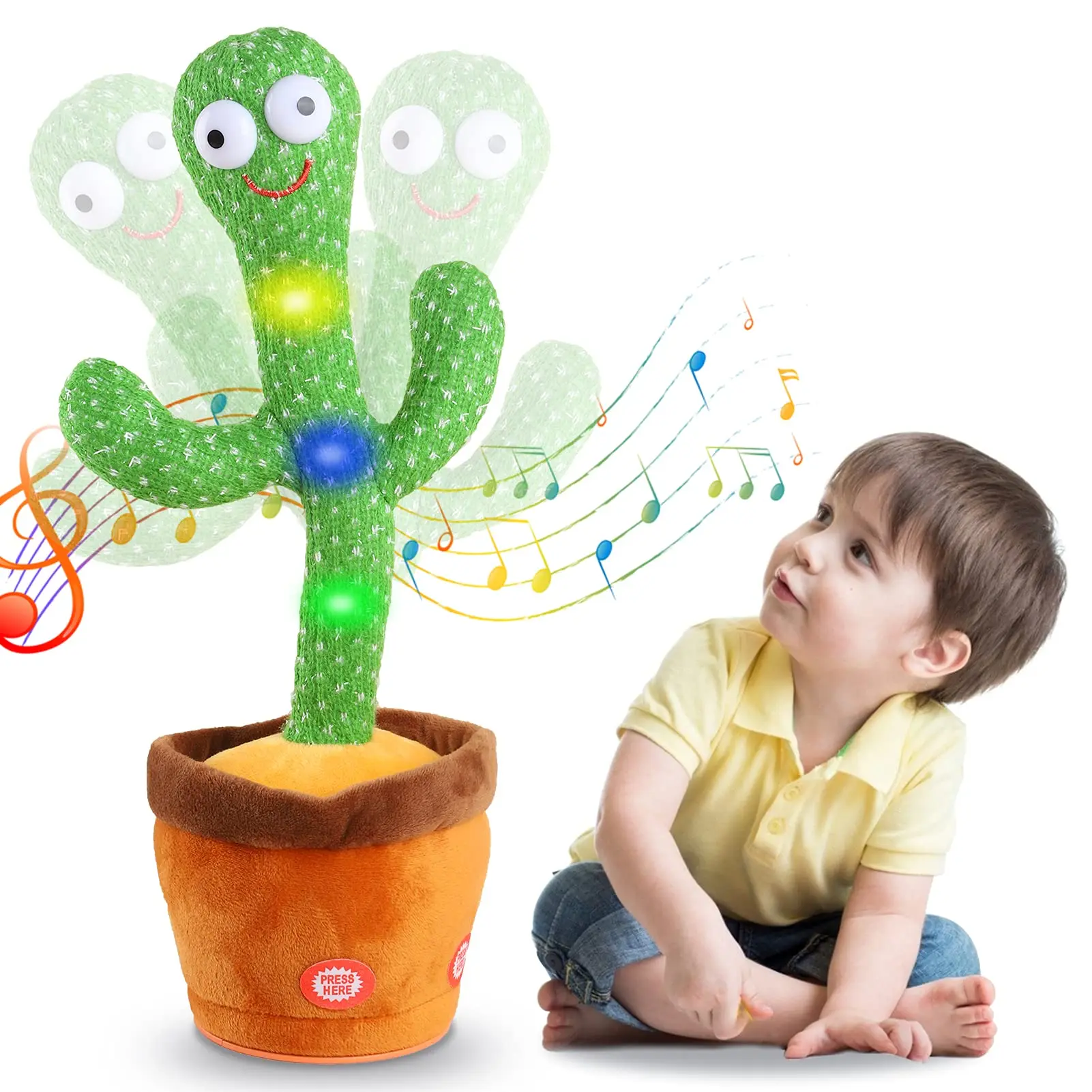 

Детские говорящие игрушки-кактусы, пение, имитация записи, повторяние того, что вы говорите, кактус, плюшевая игрушка с 120 песнями, танцующие умные