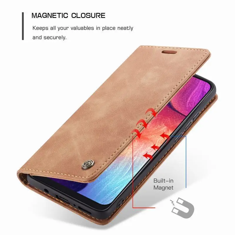Кожаное чехол-кошелек для Samsung Galaxy A50 S, роскошный магнитный флип-стенд мягкий силиконовый телефонный кошелек A 50 A50S Etui.