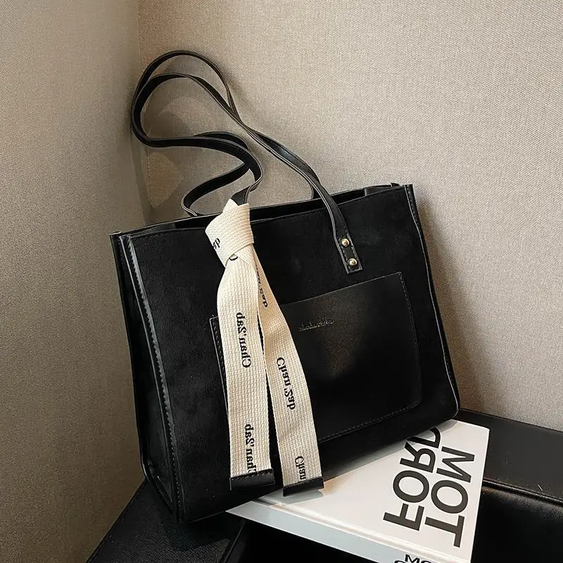 

Large Capacity Student File Pack 2023 New Autumn/Winter Vintage One Shoulder Tote Bag Versatile College Student Classroom Bag