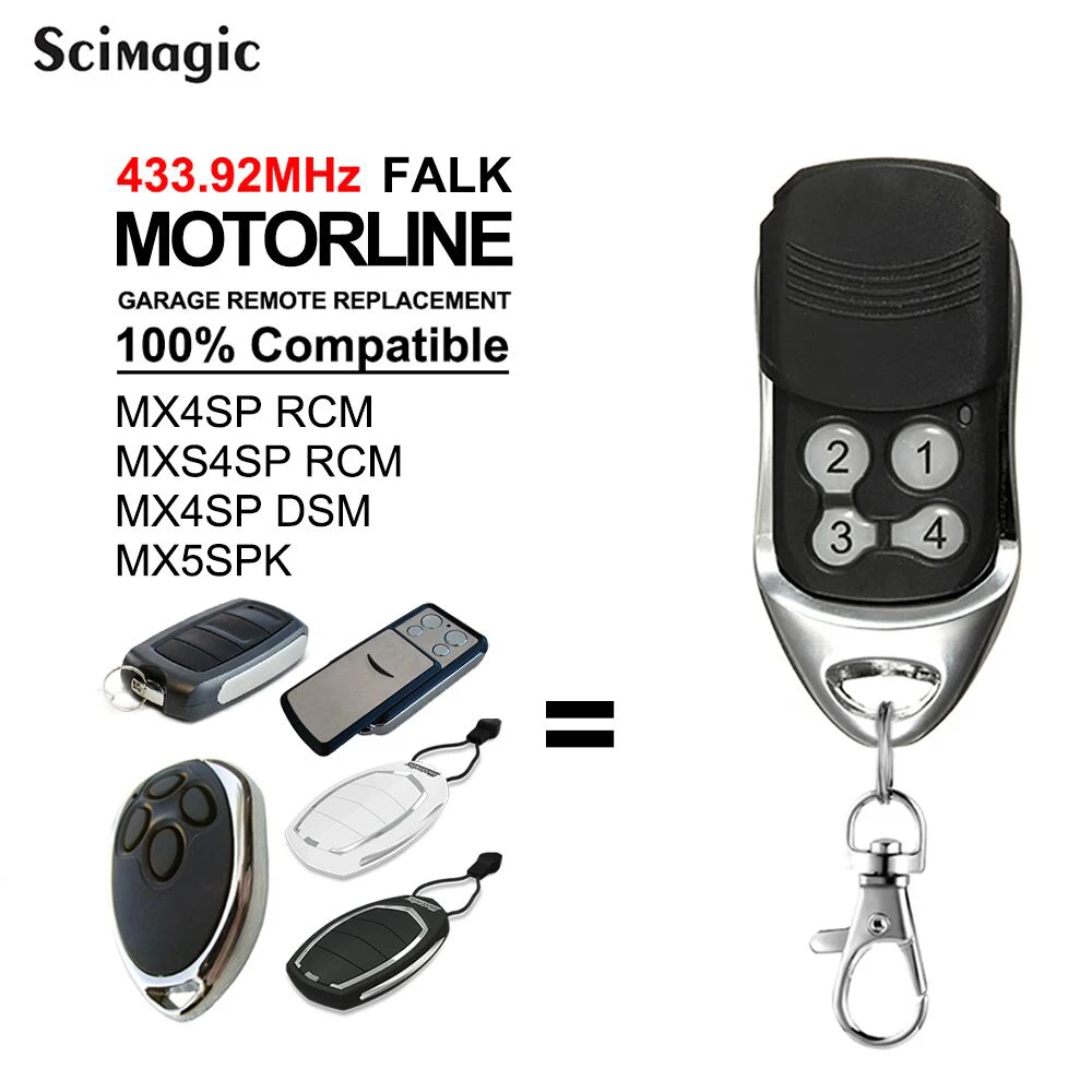 

For Motorline MX4SP RCM New FALK 4 Channel Garage Door Barrier Gate Remote Control 433.92 MHz