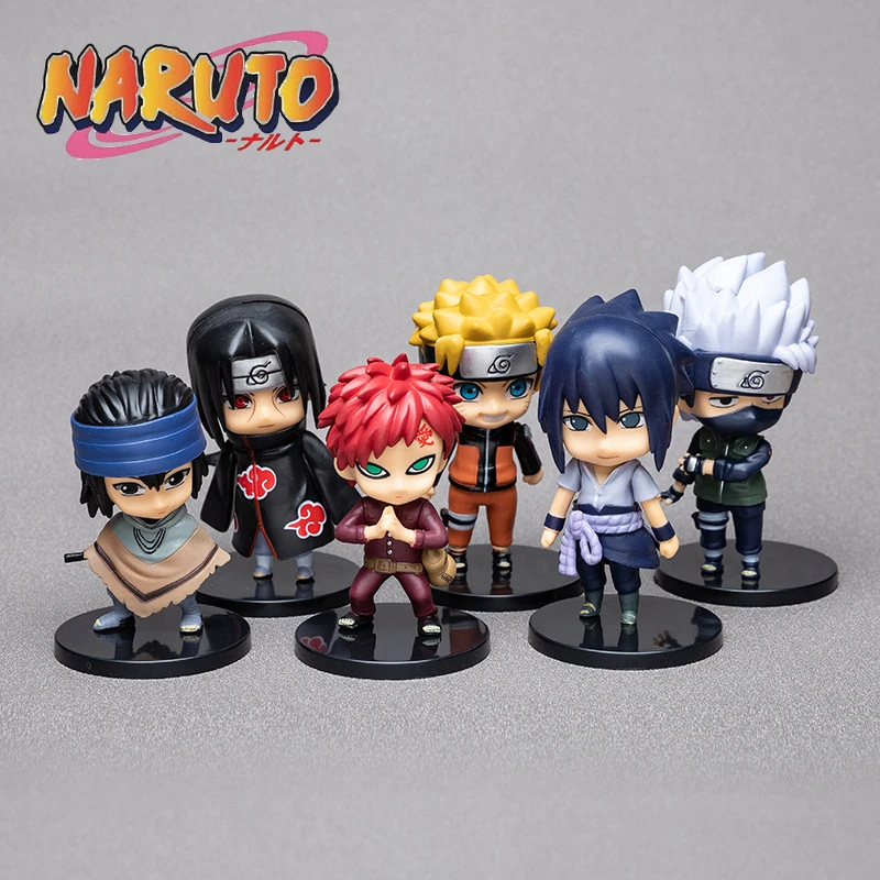 

9cm Anime Naruto Figures PVC Q Version Doll Gaara Kakashi Figure Room Decoration Cartoon Kawaii Boy Toy Kid Gift