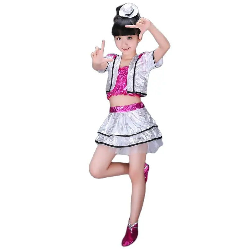 

Little Talent Performance Dress Pengpeng Skirt I love perform children dance jazz dance costumes.
