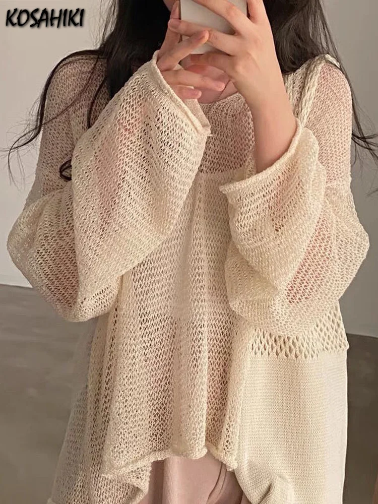 

Женская тонкая футболка с длинным рукавом, свободного покроя