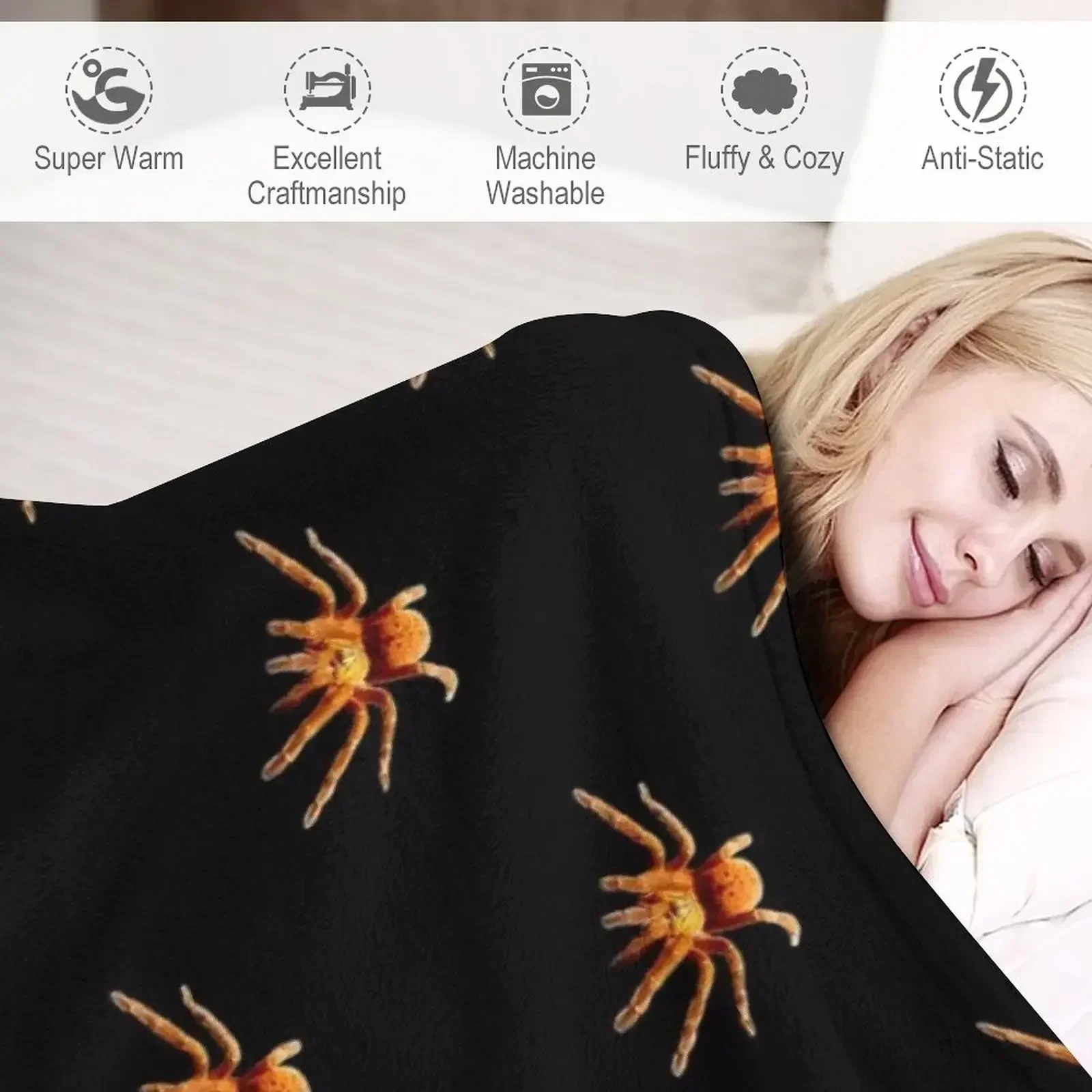 OBT -Pterinochilus murinus Оранжевое одеяло для малышей тарантула дизайнерские одеяла в