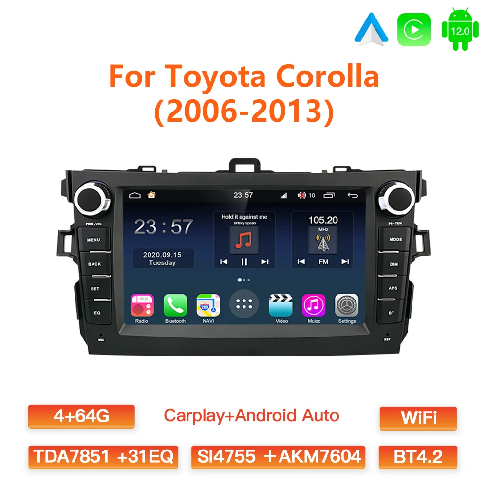 

Автомагнитола GATAXASKY для Toyota Corolla E140/150 2007 2008 2009 2010 2011 2012 2013