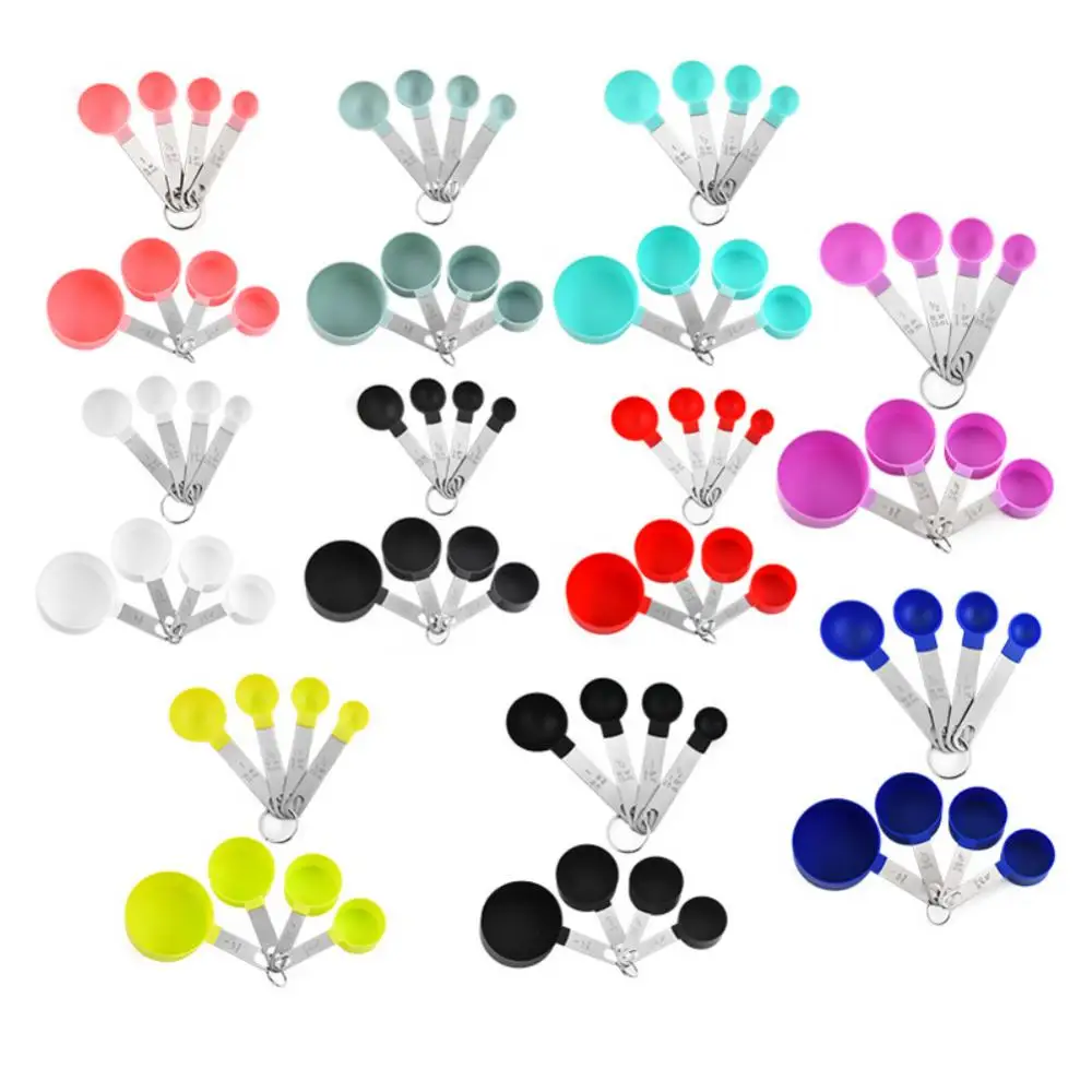 

8pcs/set Stainless Steel +Plastic Measuring Spoons With Scale Cup Home Kitchen Gadgets Household Baking Tools Measuring Spoons