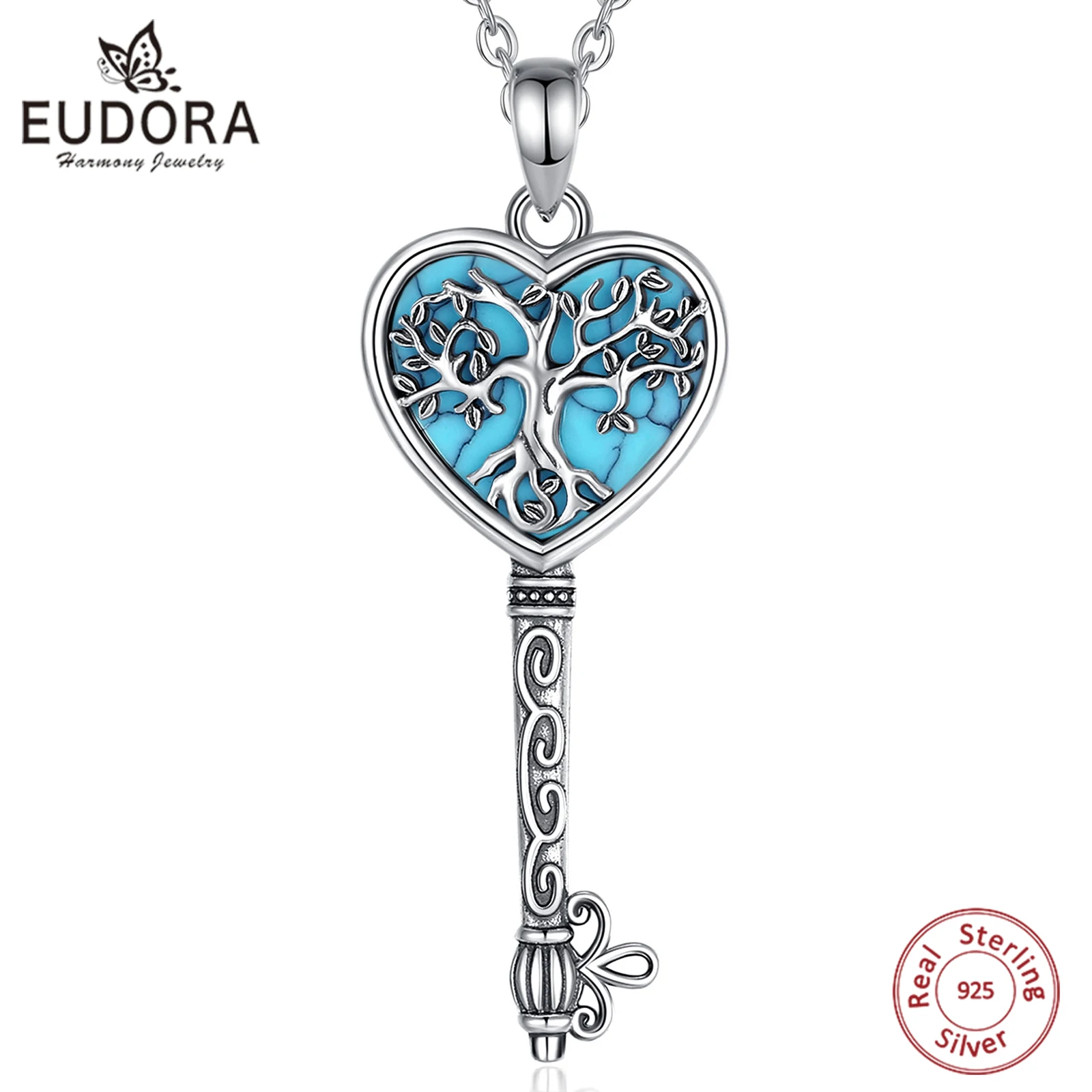 Ожерелье Eudora из стерлингового серебра 925 пробы с изображением дерева жизни для