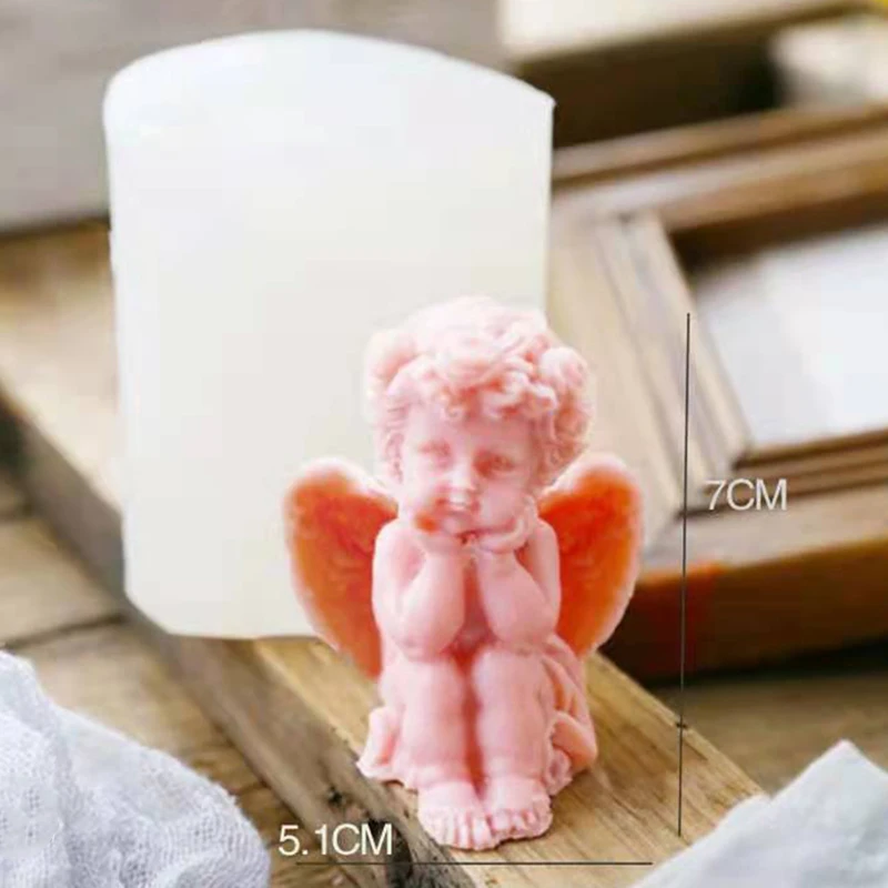 

Cute Baby Angel Soft Casting Die Aromatherapy Candle Wax Templates DIY Craft Silicone Stencil for Decoration Dropshipping