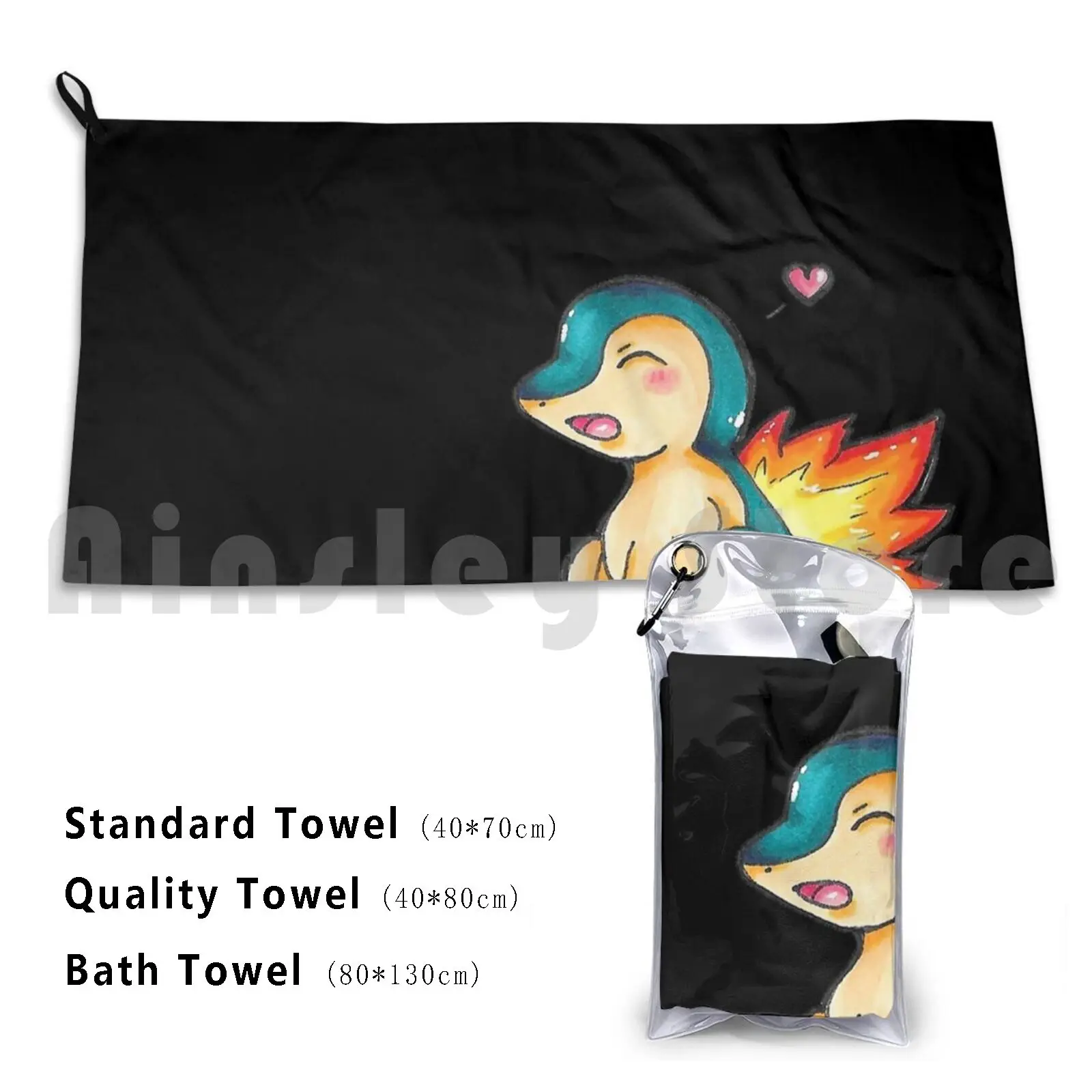 Beach Cushion 1765 Cyndaquil Pkmn Cutie Starter Favorite Green Flame Fire Fire Type