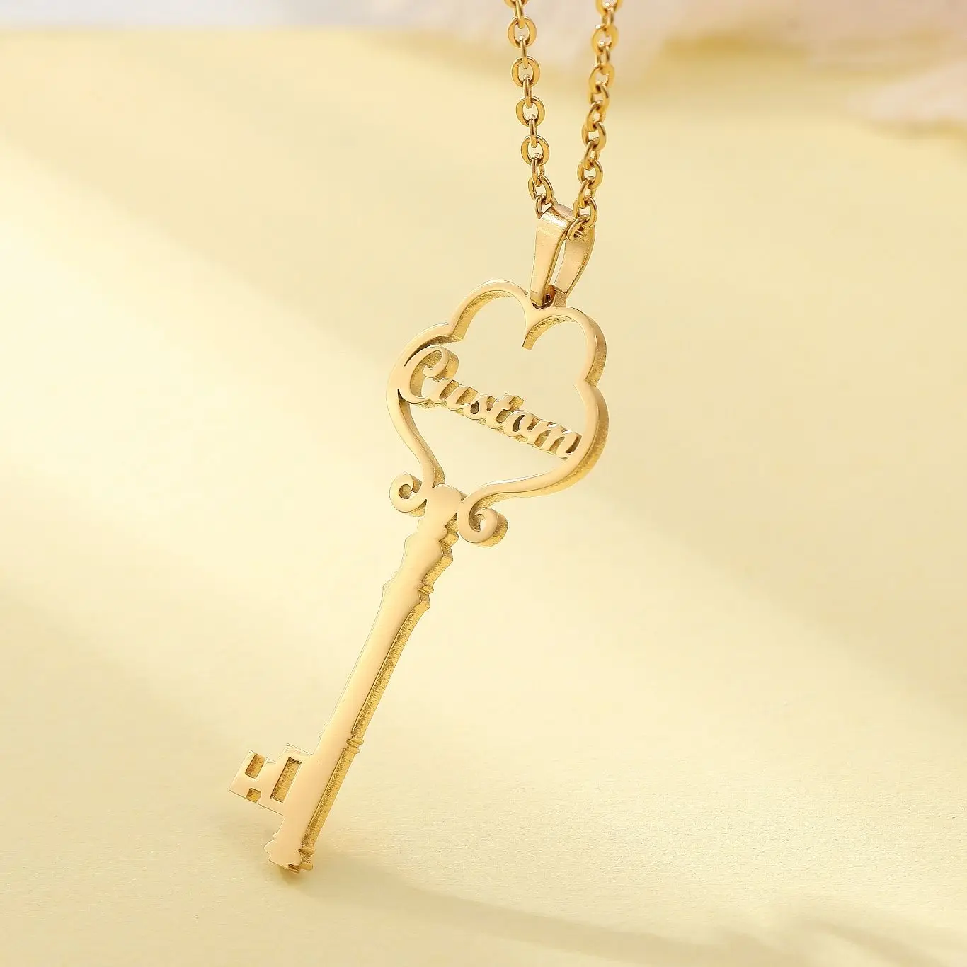 Модное повседневное ожерелье с именем ключа на заказ минималистичное подарок