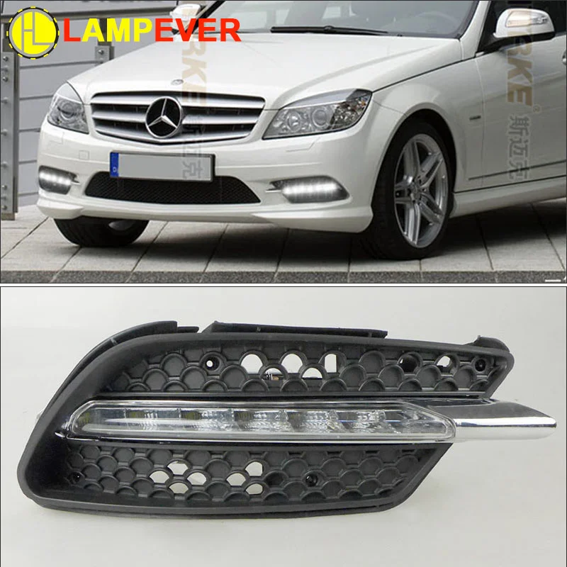 

Car LED DRL for Mercedes Benz W204 sports Class C C260 C300 C250 C200 C180 daytime running lamp emark waterproof
