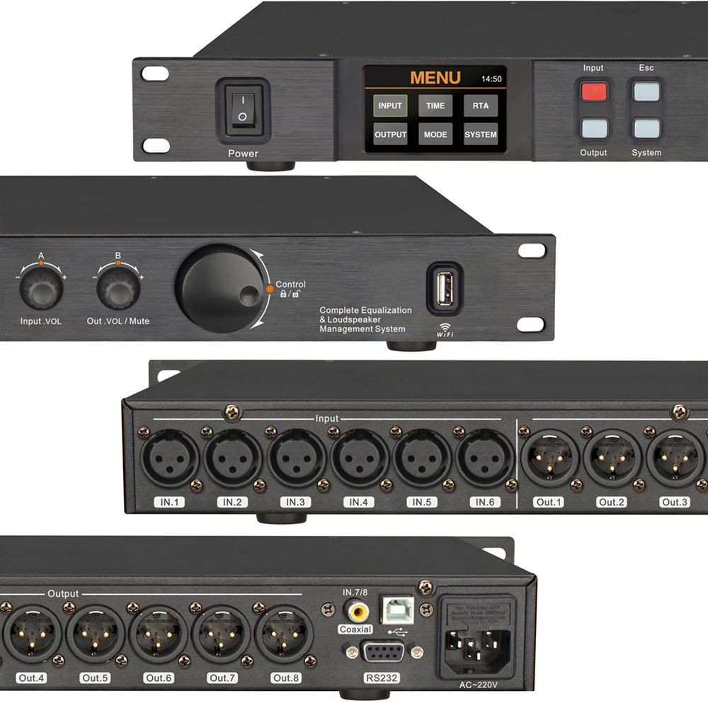 Профессиональный цифровой аудиопроцессор shennосе A808 8 в с 32 бит DSP 7-полосный