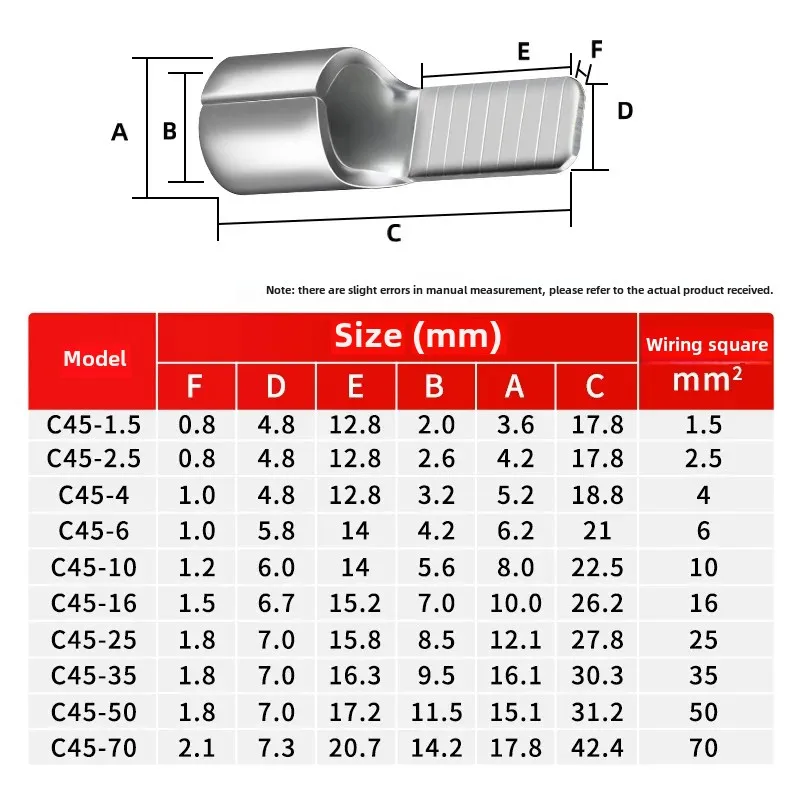 C45 Клеммная колодка с открытым проводом фиолетовая медная сварочная