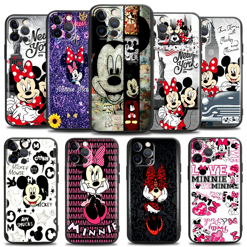 

Cartoon Minnie Mickey Mouse For Apple iPhone 13 12 11 Pro Mini X XR XS Max SE 6 6S 7 8 Plus Phone Case Back Funda Soft