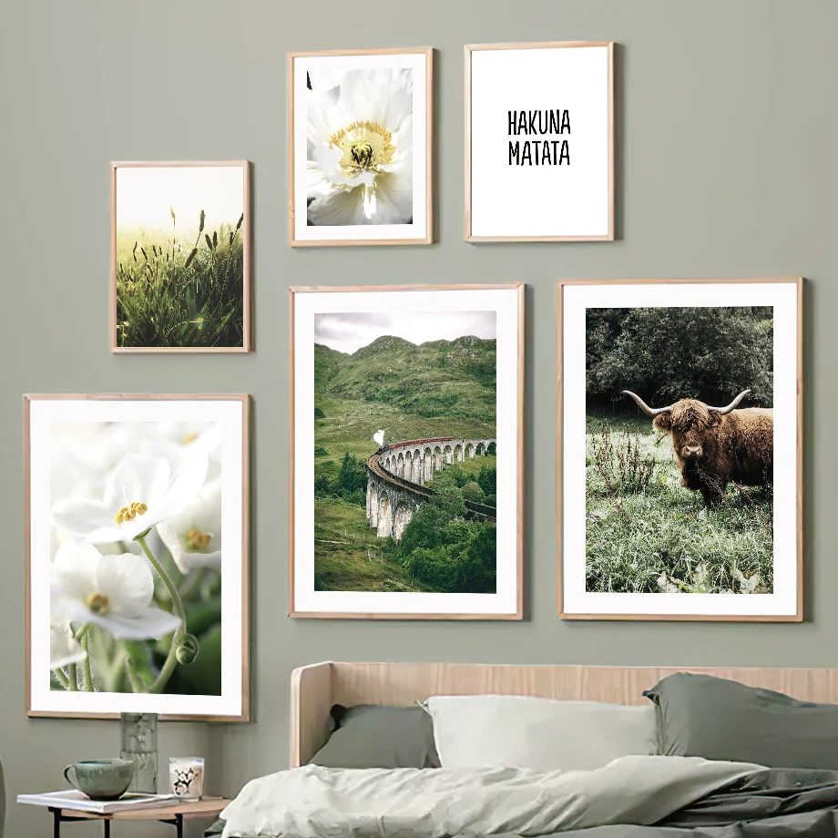 

Natural Forest Landscape Yak Orchid Train Quote Wall Art Canvas Painting Nordic Posters And Prints Wall Pictures For Living Room