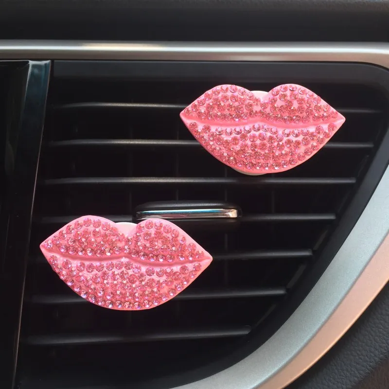 

Car Air Freshener Perfume Women Diamond Sexy Lips Air Conditioner Outlet Aromatherapy Clip Essential Oil Diffuser Car Decoration