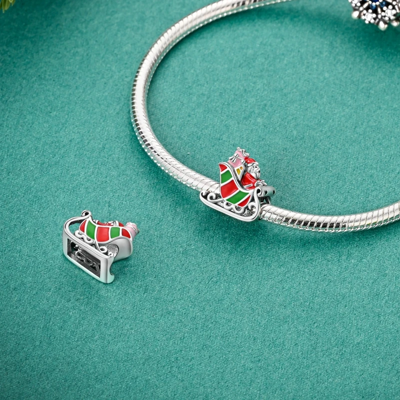 Стерлингового серебра 925 пробы Санта-Клаус деревья снеговики элли колокольчики и
