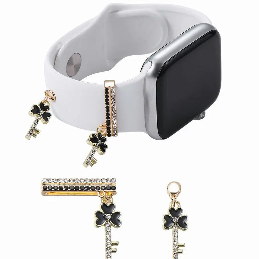 1 шт. металлические алмазные подвески декоративное кольцо для Apple Watch ремешок