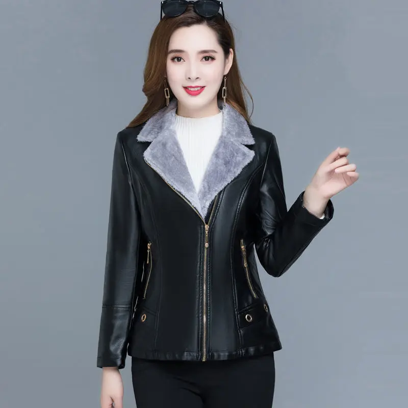 Women Leather Jacket Thicken Leather Jacket Women 2022 Korean Coats Winter Leather Jacket for Women Coat Women Heavy Jackets