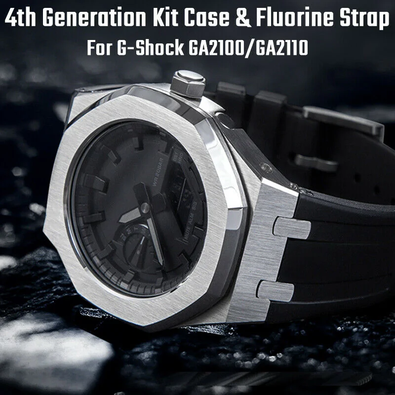 

For GA2100/2110 Mod Kit Metal Stainless Steel Case Rubber Band Watch Strap bezel bracelet 3rd generation Frame Accessory