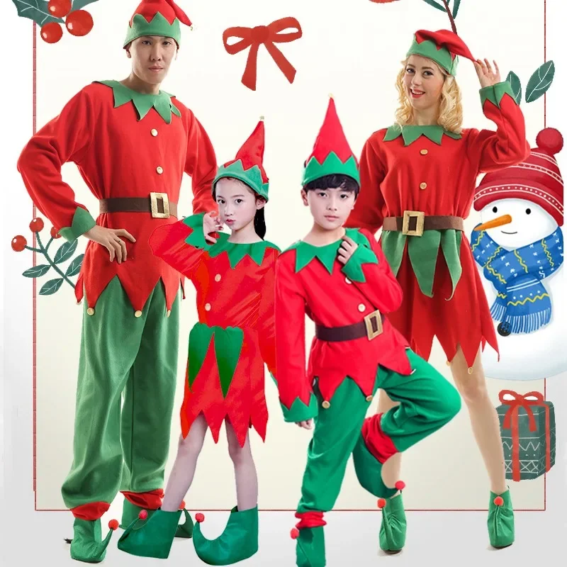 

Christmas Men Women Role-playing Costume Adult Children Family Suit Christmas Masquerade Costume Santa Claus Assistant Costume