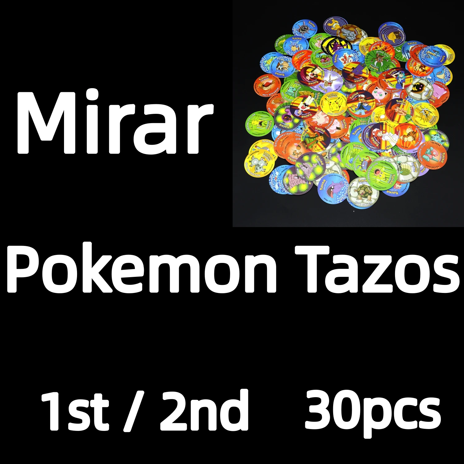 

Tazos Pokemon 1st/2ed 30pcs Ash Ketchum Starter Pokemon Taps Collection Card Pikachu Trainer Round Pogs Cheetos Chipitaps Gifts