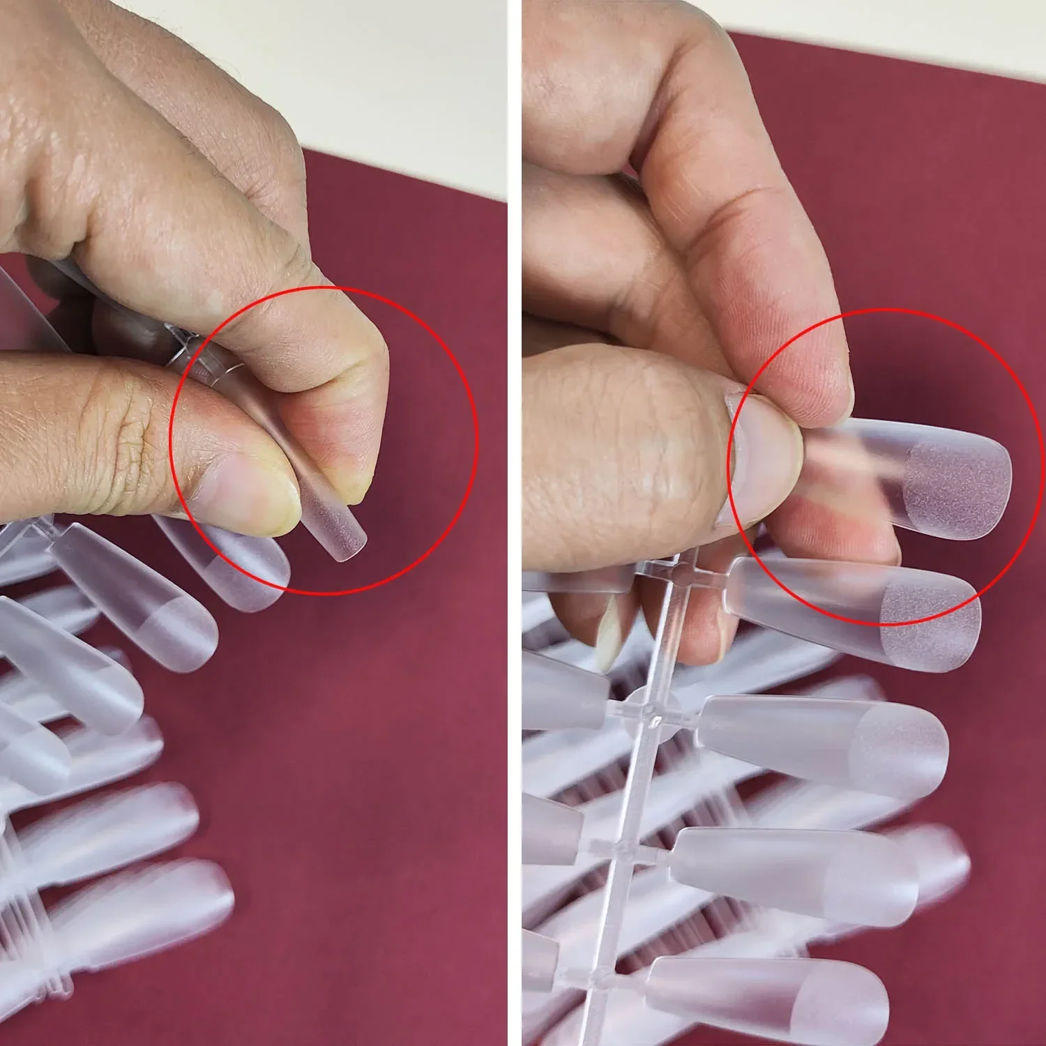 Акриловые накладные ногти 240 шт./кор. длинная форма гроба матовое полное покрытие