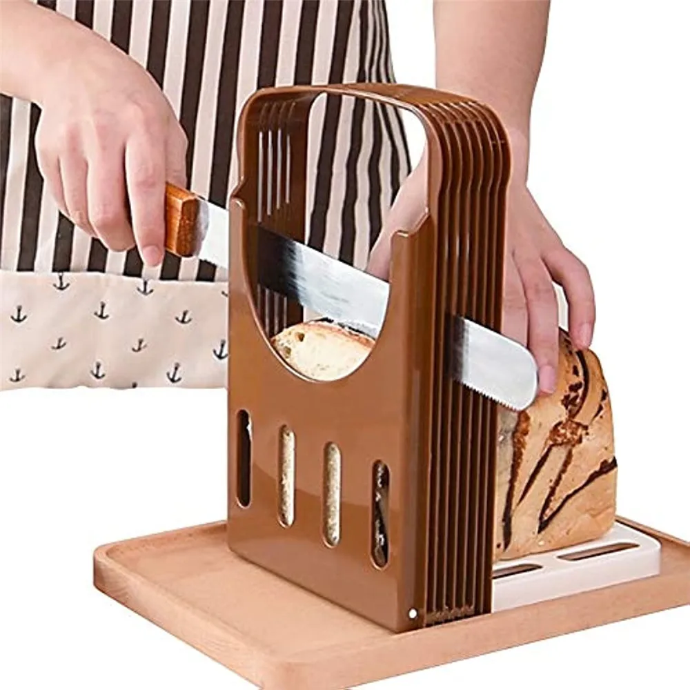 

Foldable Bake Bread Slicer Cutter Compact Bread Slicing Guide Loaf Toast Machine Maker for Homemade Bread Bagel Loaf Sandwich