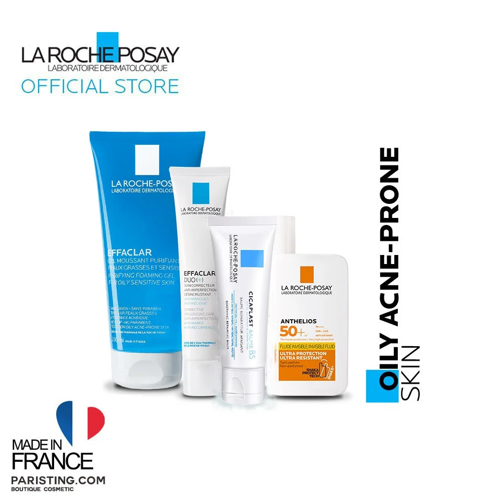 

Очищающий пенообразующий гель La Roche Posay Effaclar DUO/K +/солнцезащитный крем/Крем B5 40 мл мягкий успокаивающий контроль жирности кожи от акне