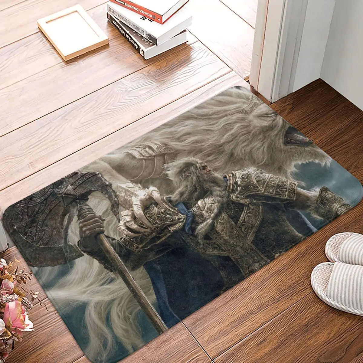 

Игровой коврик Elden в виде кровавого волка с кольцом, нескользящий коврик, коврик для кухни в ванну воина, уличный коврик фланелевый, современ...