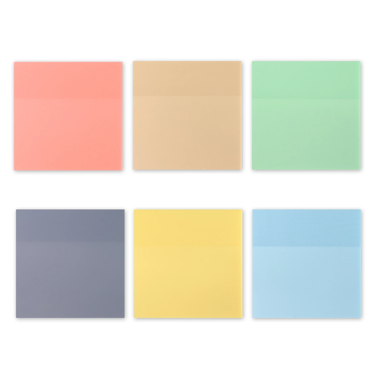 6-Color Translucent Sticky Notes Portable Waterproof PET Color Self-Adhesive Line Memo Sticky Notes