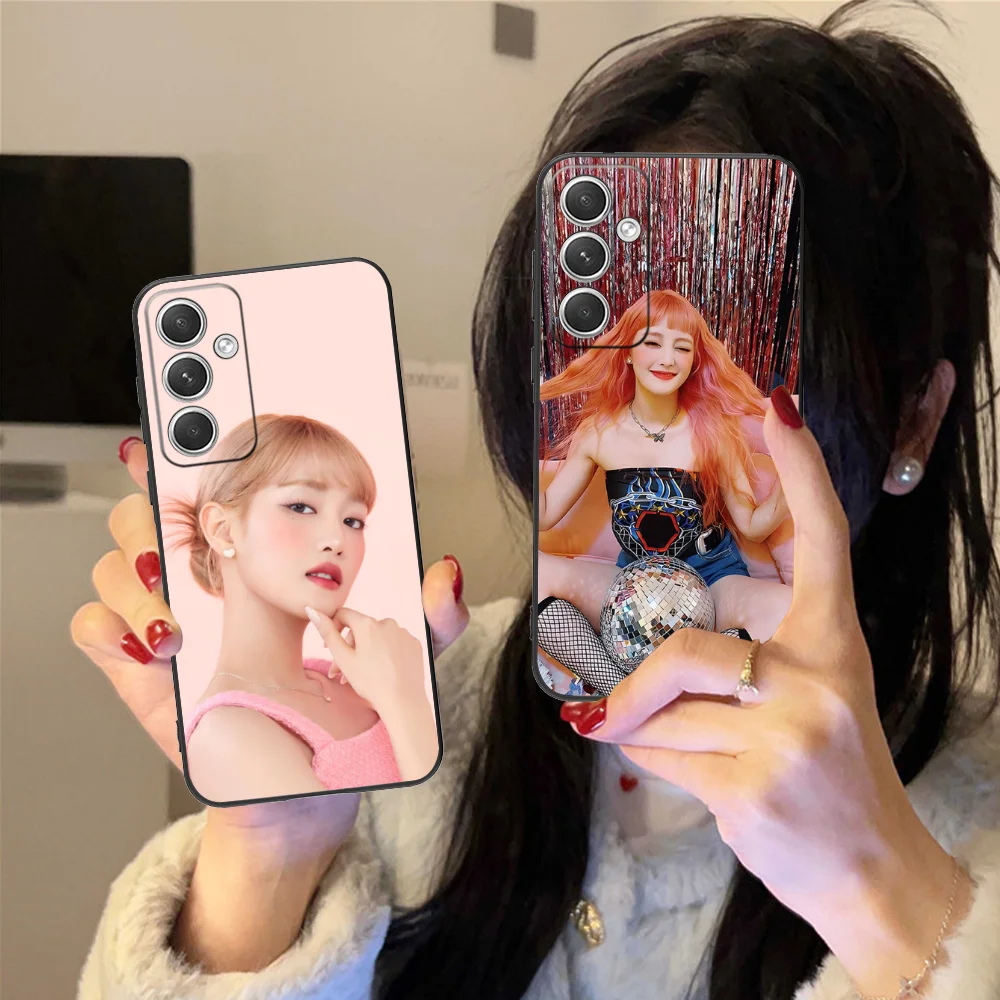 KPOP idle Minnie Phone Case for Samsung Galaxy S24 S23 S22 S21 S20 S10 S9 Plus FE Ultra Lite Black Cellphones Cover