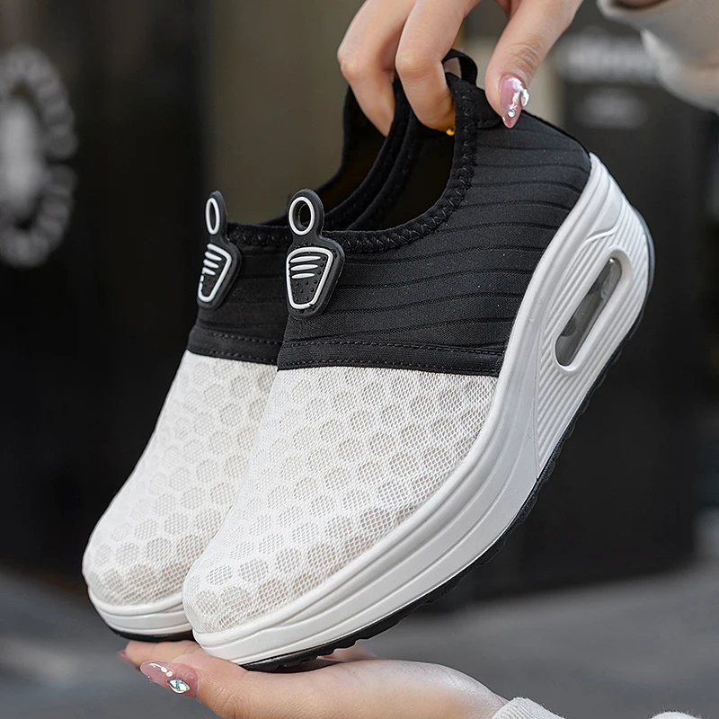 Женские Теннисные Туфли На Платформе Вулканизированная Обувь Модный Сетчатый