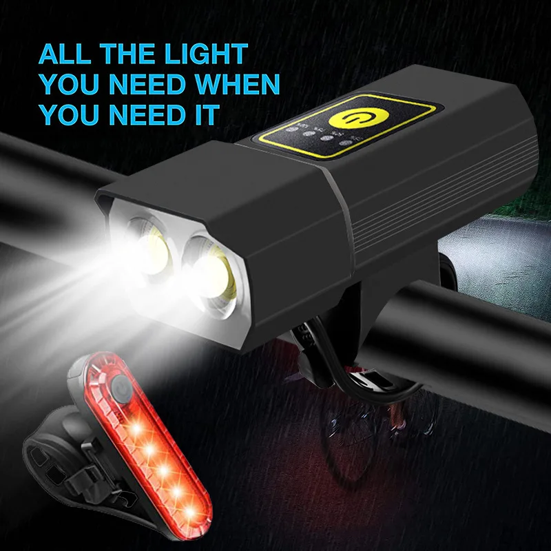 

New USB Rechargeable Bike Light Waterproof Bicycle Light Front Back Rear Taillight Cycling Safety Warning Light Bike Accessories