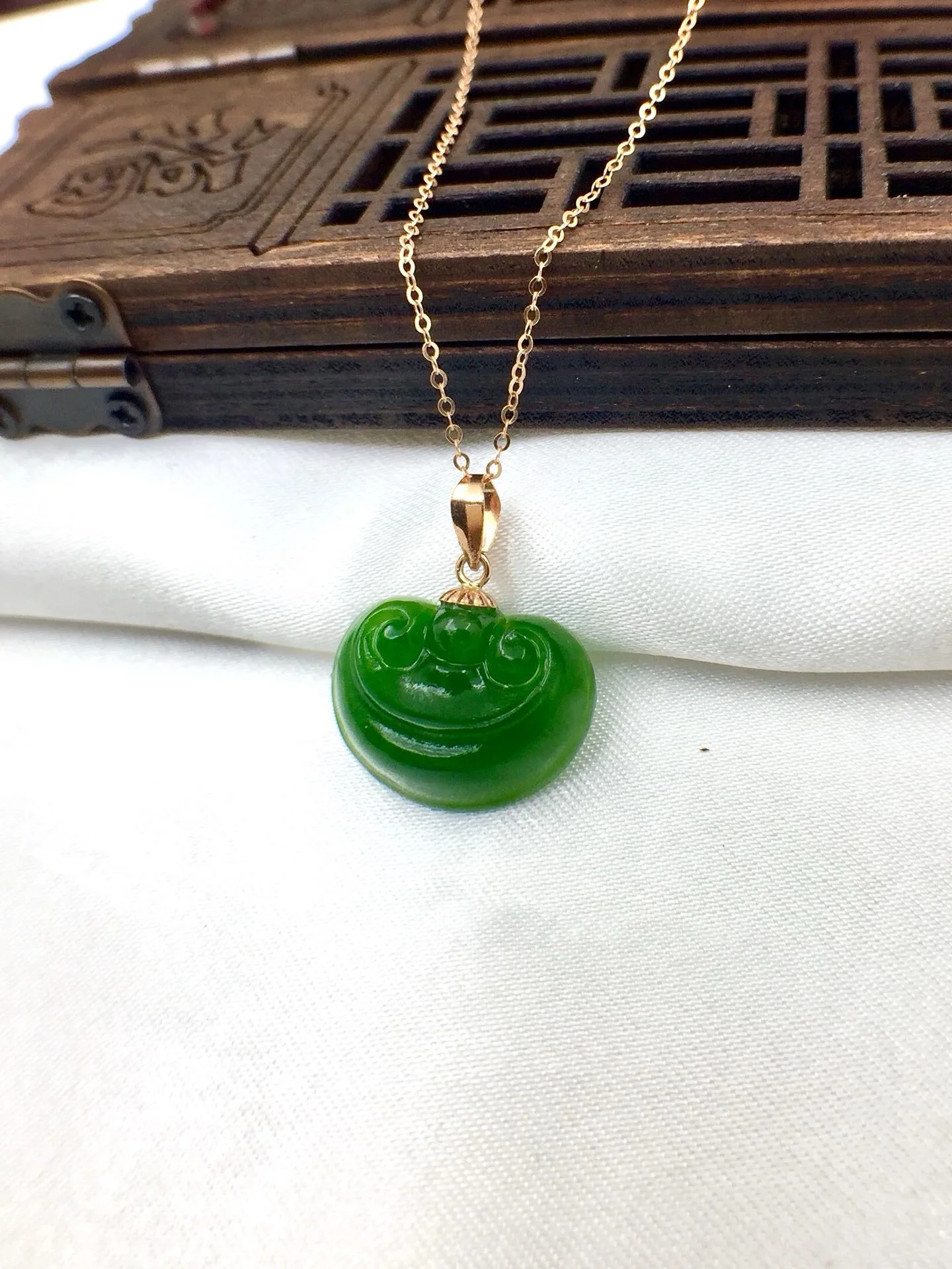 SHILOVEM 18k желтое золото Натуральная Зеленая яшма кулоны Нет ожерелье ювелирные