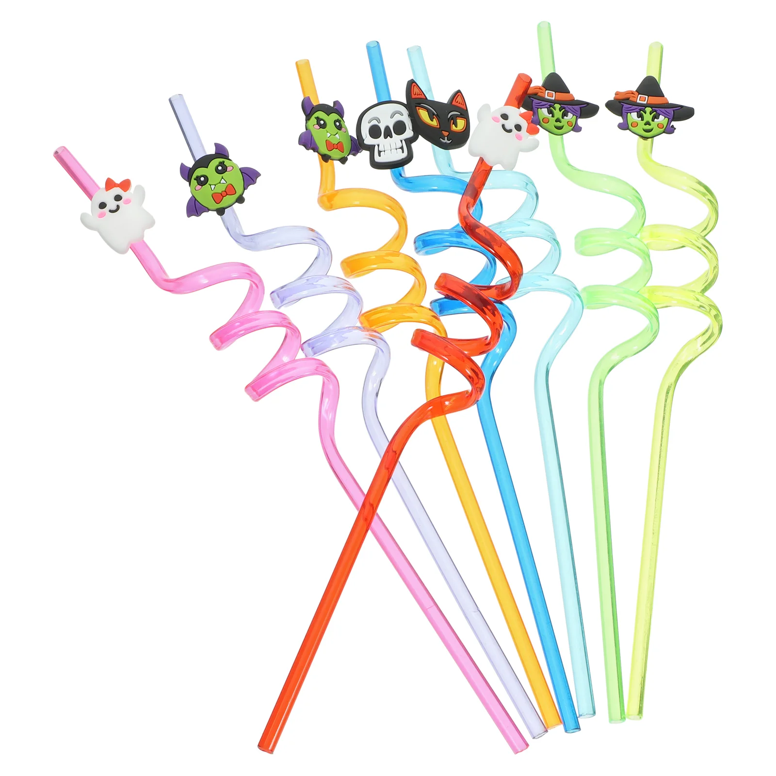 

24 Pcs Shot Straw Halloween Theme Drinking Bent Straws Festival Birthday Party Supply
