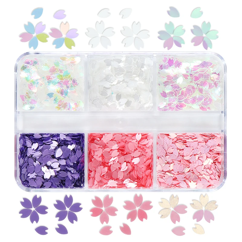 

UV Cherry Blossoms Resin Sequins Filling Nail Art Decor Glitter Epoxy Resin Filler Silicone Mold Japan Style Kawaii Accessories